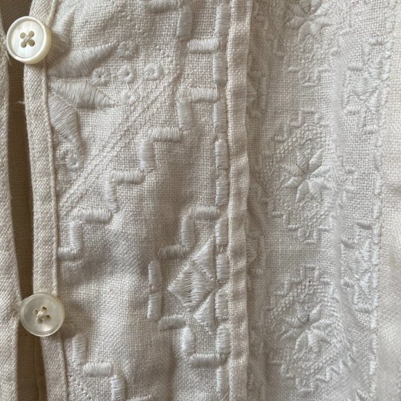 J. Crew ivory embroidered linen cropped jacket - Picture 5 of 11
